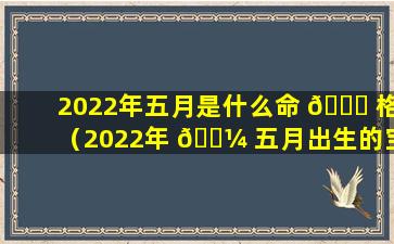 2022年五月是什么命 🐕 格（2022年 🐼 五月出生的宝宝五行缺什么）